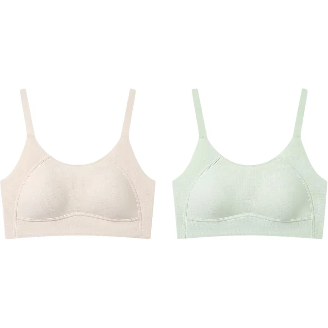 Детское белье для девочек без косточек Red Bean, 2 шт, Light Skin+Light Green