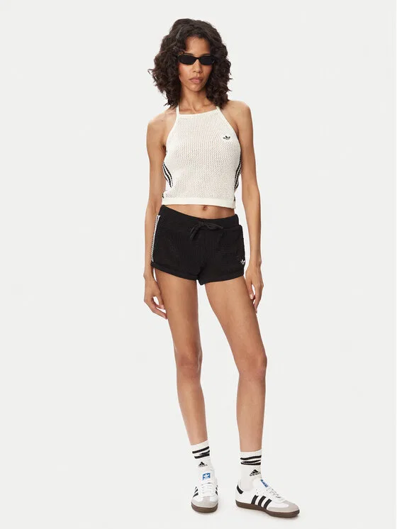 Топ slim fit Knitted Crochet Adidas, белый — фото 2