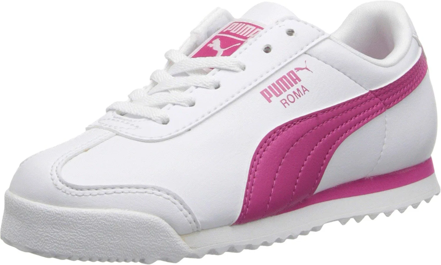 Детские кроссовки для девочек с закрытым носком Roma Basic PUMA, White Fuchsia Purple