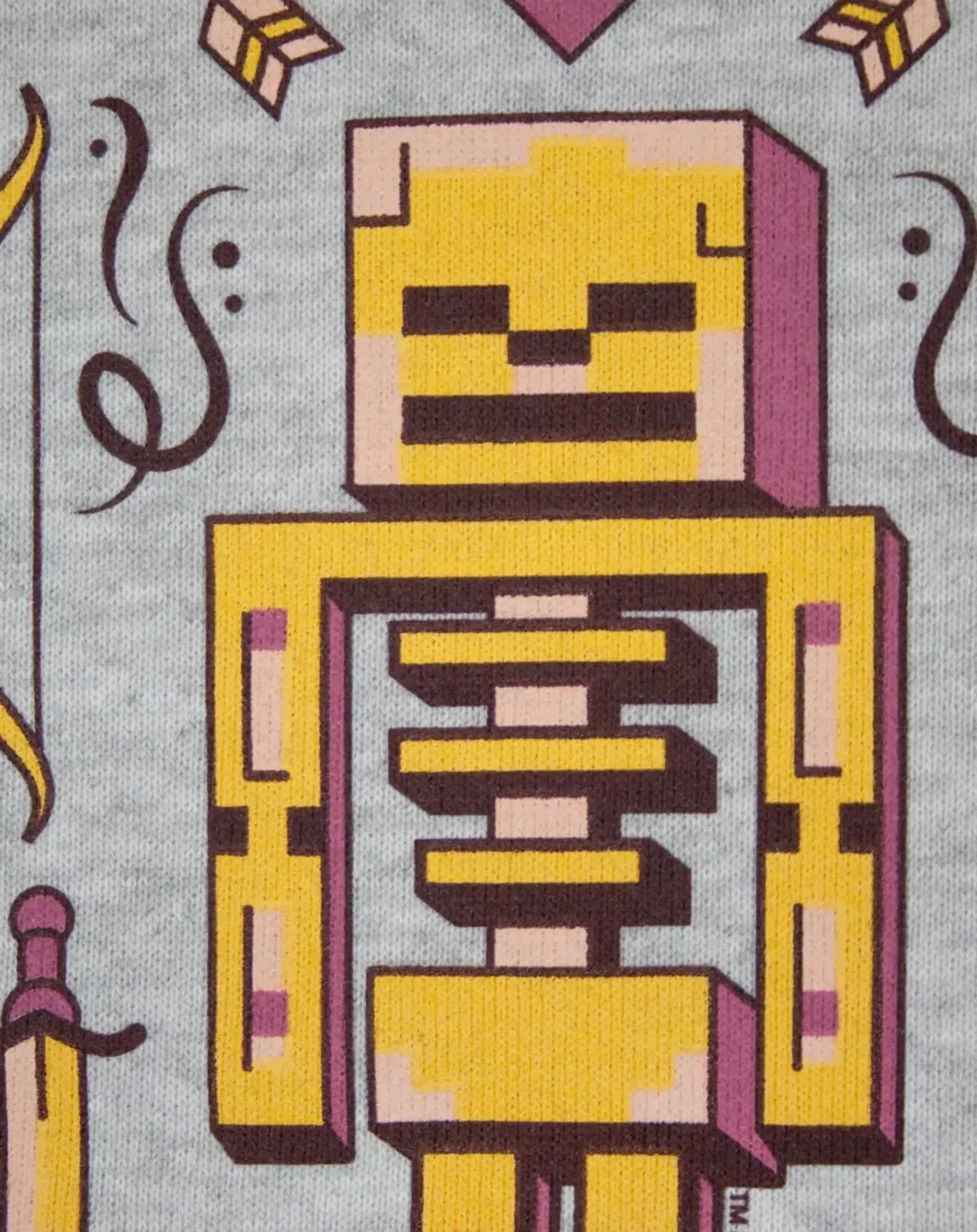 Детское худи для девочек Skelly the skeleton Minecraft, Grey — фото 2