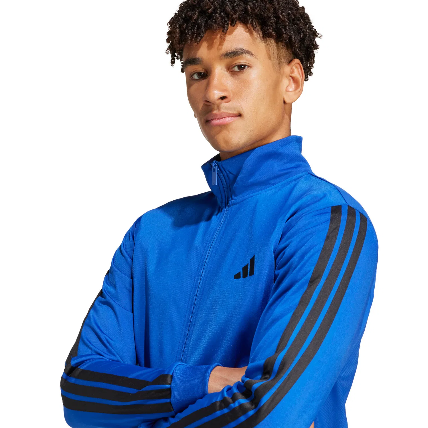 Мужской спортивный костюм с принтом 3S Tricot TT Track Suit Adidas, Konigsblau Schwarz Mediterranes Blau — фото 2