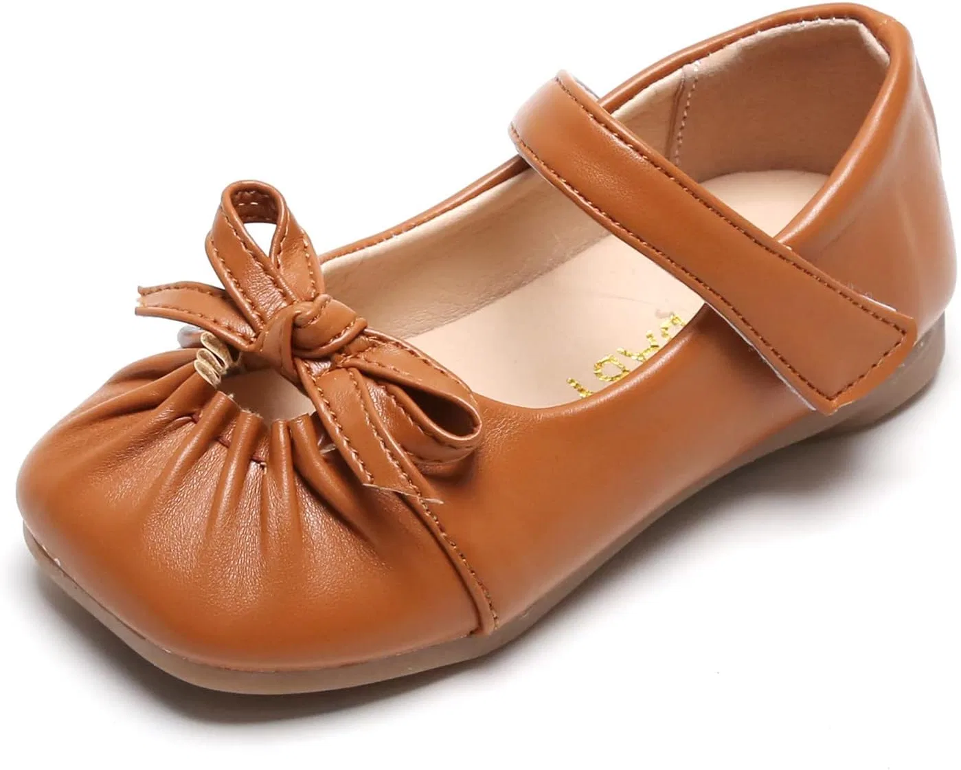 Детские туфли для девочек с цветочным принтом Girls Slippers Monkey Dress Bridesmaids Flats Wedding Kids 1-6Y Girls Flower Party Shoes Shoes Girls Sandals, Brown — фото 4