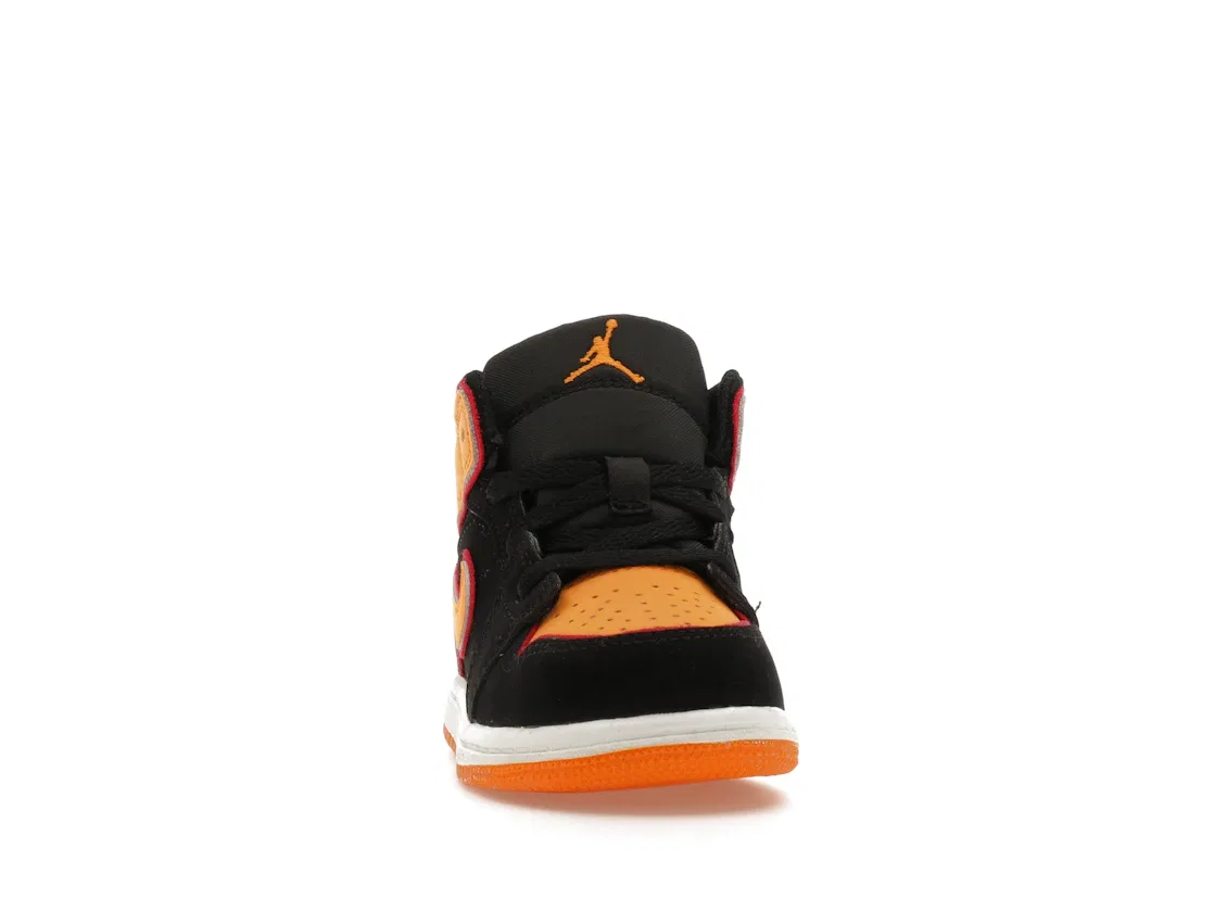 Детские кроссовки Lifestyle с высоким берцем Jordan 1 Mid SE Jordan, Black/Cardinal Red/White/Vivid Orange — фото 2