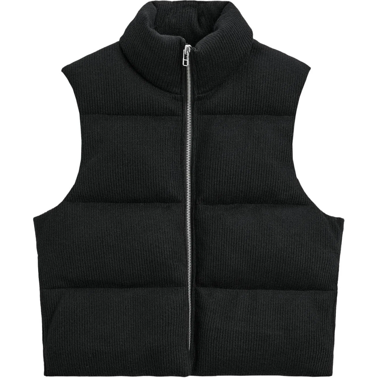 Мужской жилет с воротником-стойкой Other, ZARA, Black