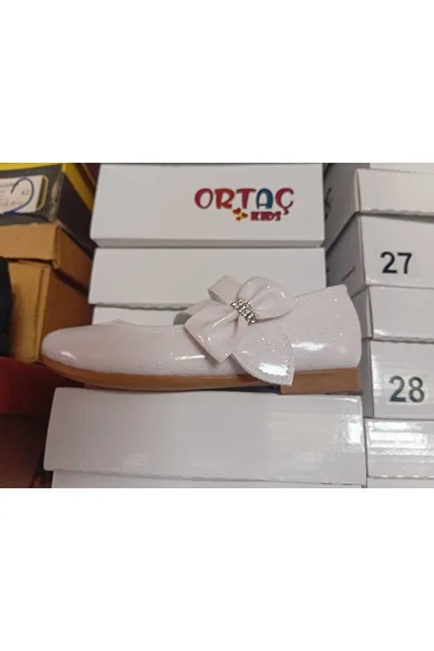 Детские балетки для девочек с принтом Sty, White