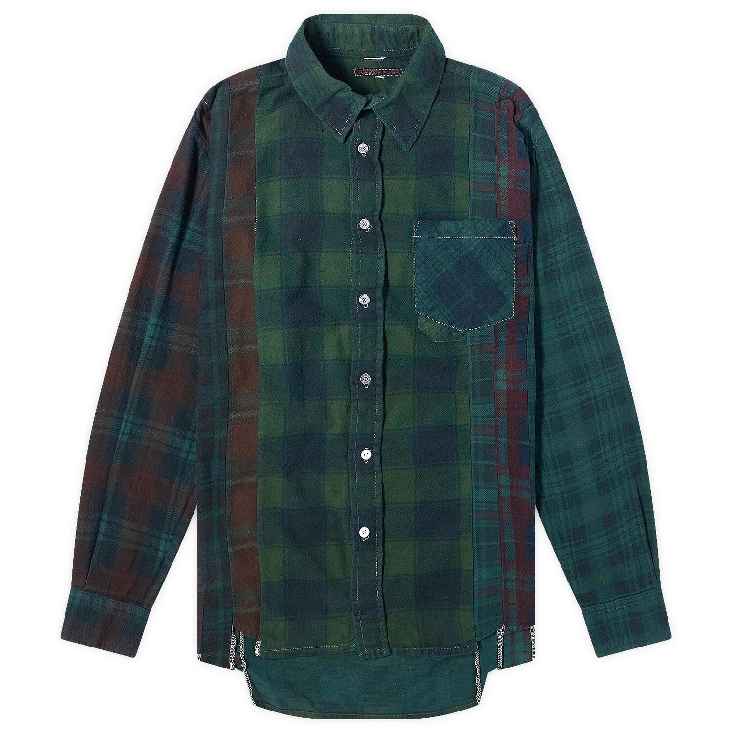 

Рубашка Needles 7 Cuts Over Dyed Flannel, зеленый