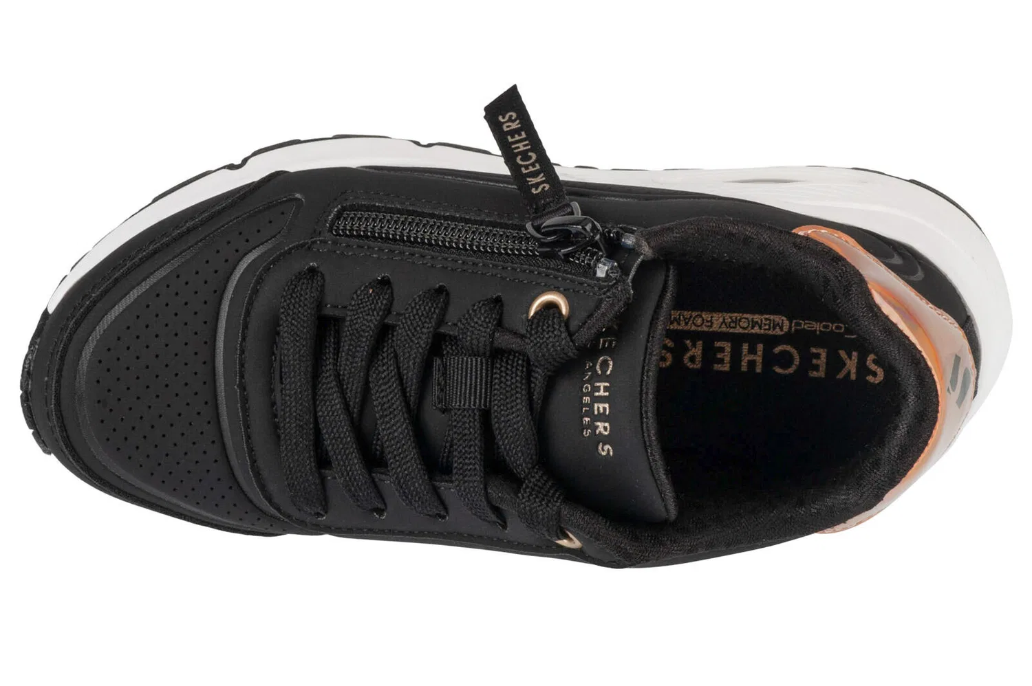 Детские кроссовки для девочек Uno Gen1 - Zip And Stride Skechers, Schwarz — фото 4