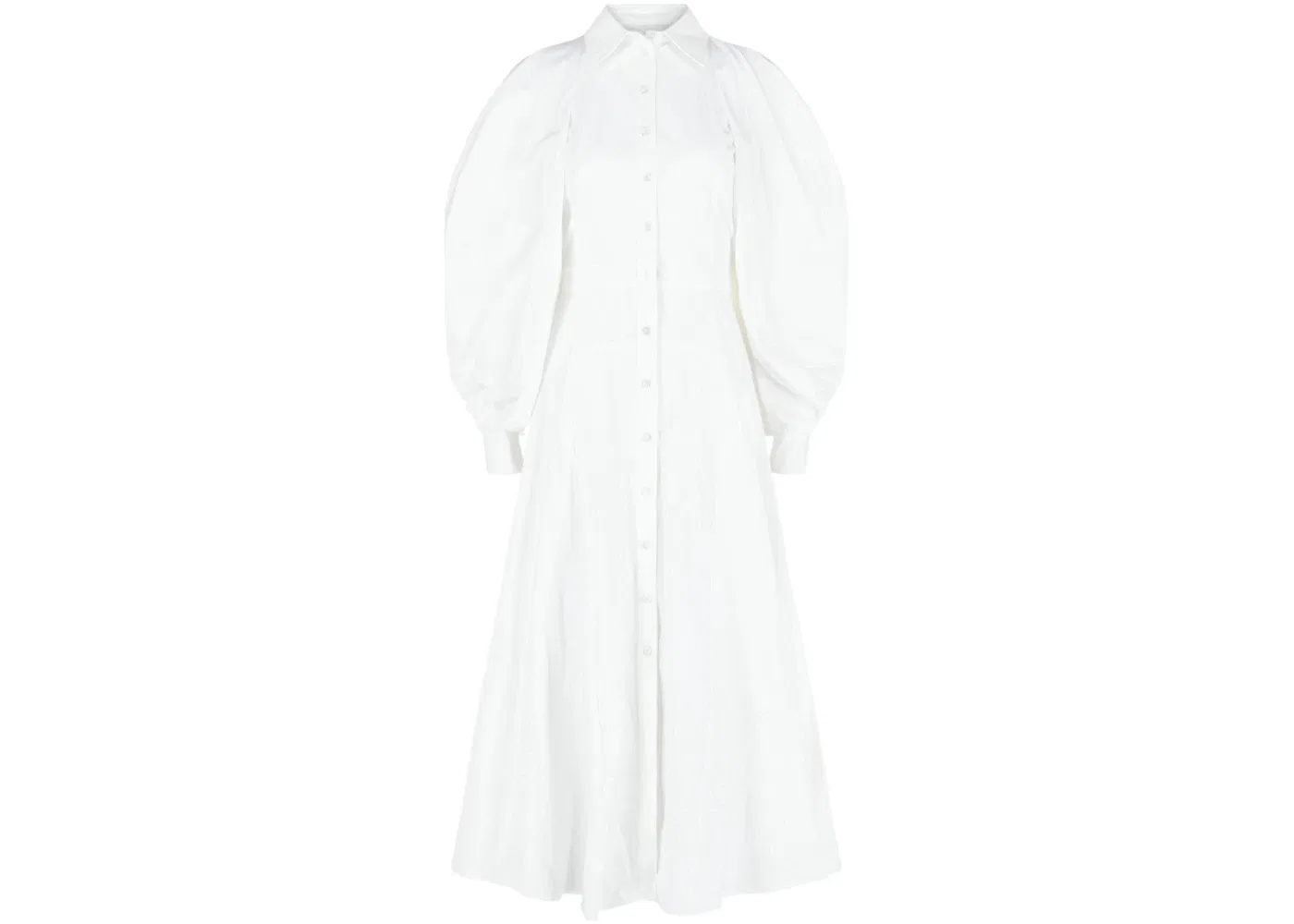 Женское платье с открытыми плечами Alexander McQueen, Optical White