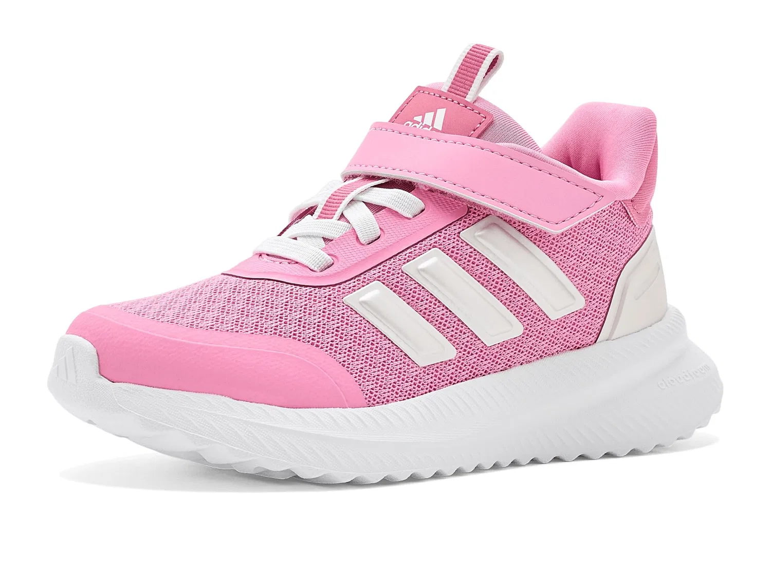 Кроссовки X_PLR Path Elastic Lace & Strap (для маленьких детей) Adidas Kids, Zero Metallic/St Tropic Bloom/Pink Fusion