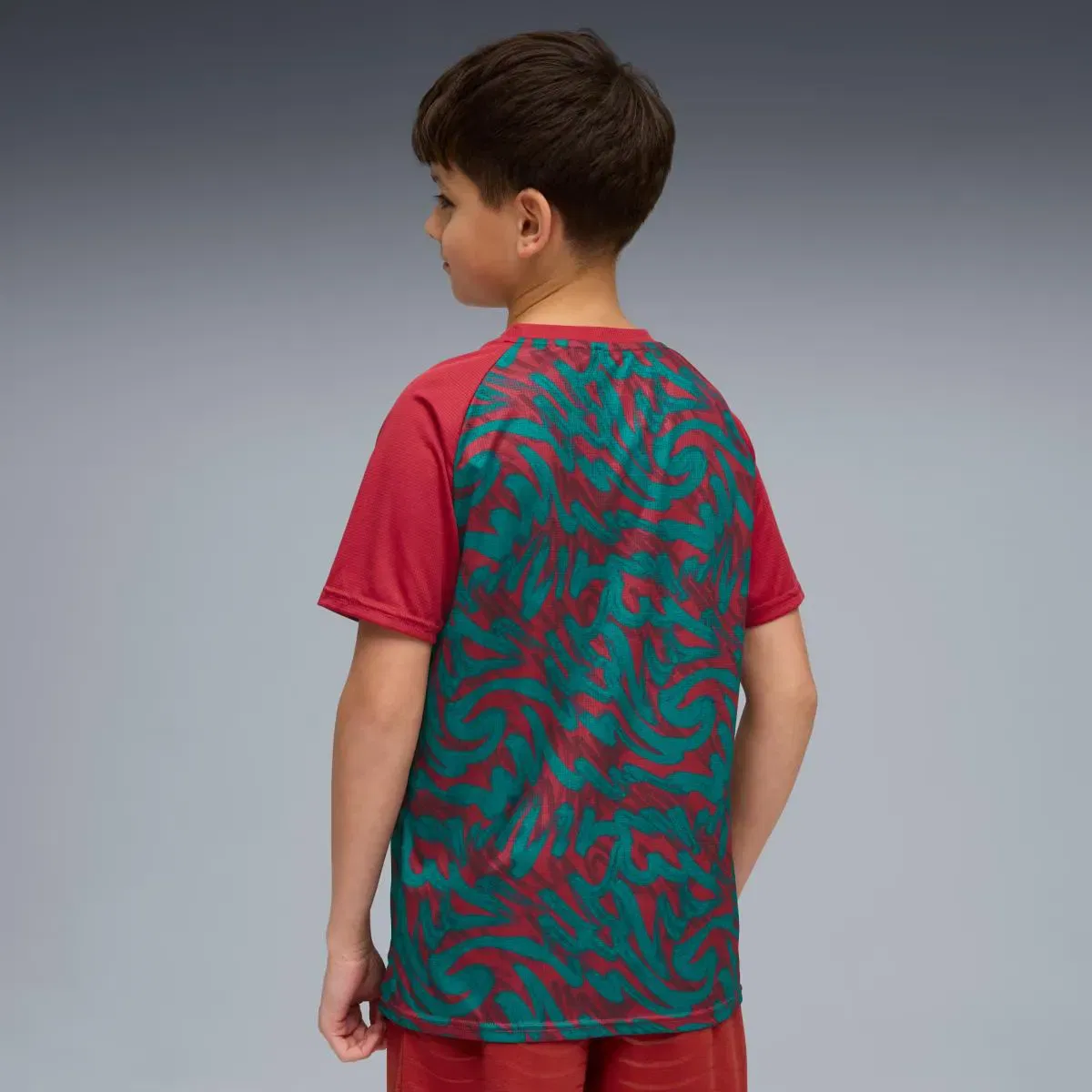 Детская футболка для мальчиков с длинным рукавом FPF Warm Up Jr Puma, Красный — фото 2