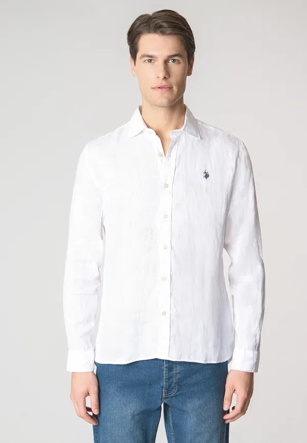 Рубашка льняная Shirt U.S. Polo Assn. белый