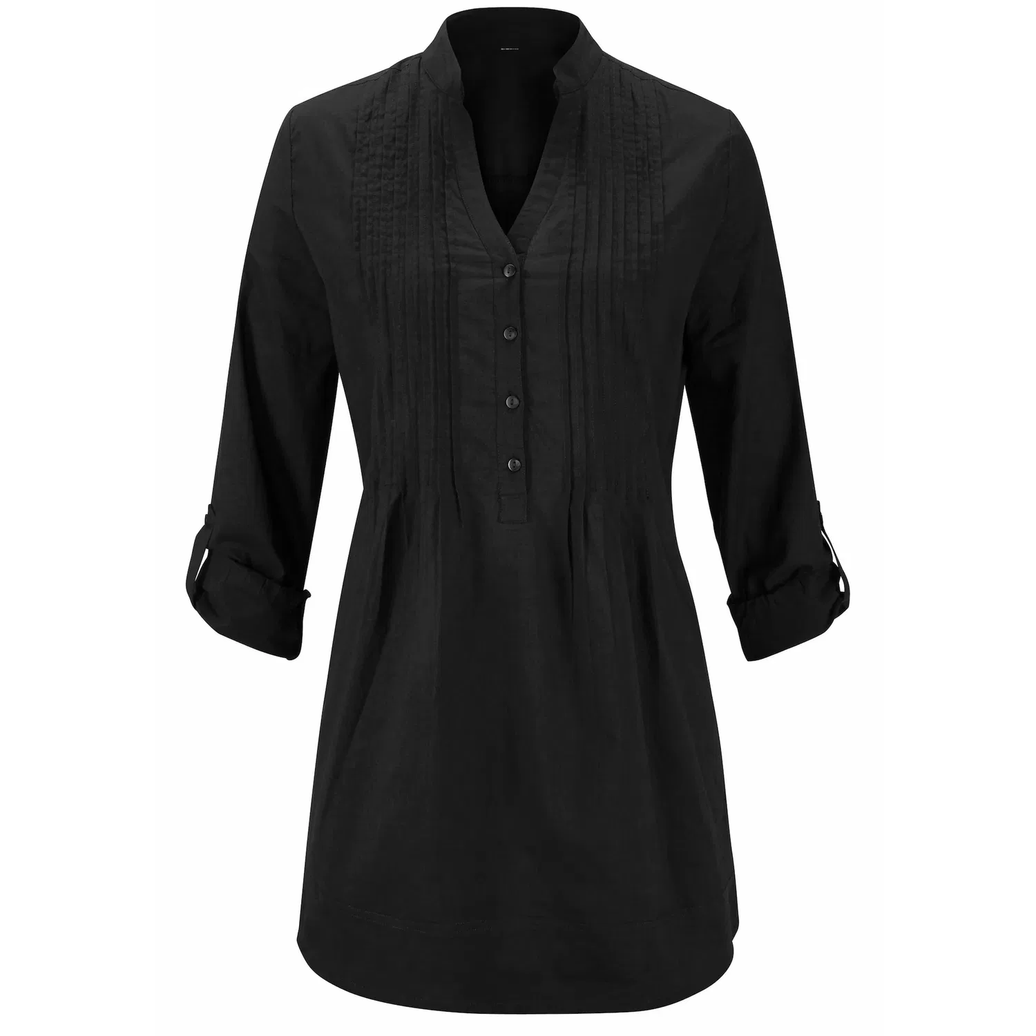 Женская блуза с V-образным вырезом и декоративной отделкой Aniston CASUAL, Black — фото 4
