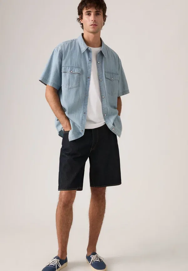 Шорты свободные джинсовые Levi'S 468 Loose Shorts, серый — фото 2