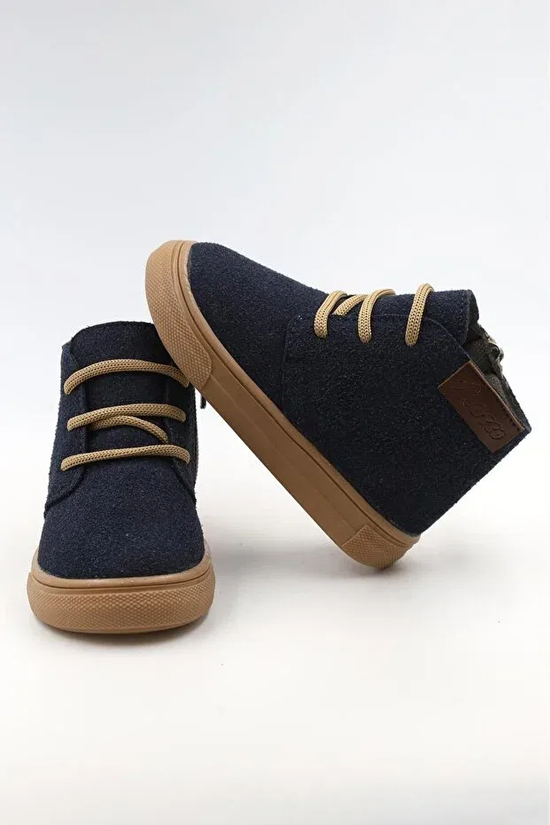 Детские ботинки для девочек на шнуровке Macco Shoes, Navy Blue — фото 2