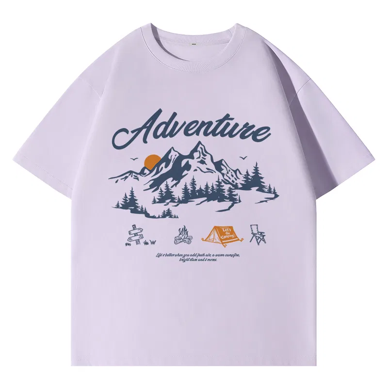 Детская футболка хлопковая Wilderness Adventure MINISO, Light Purple