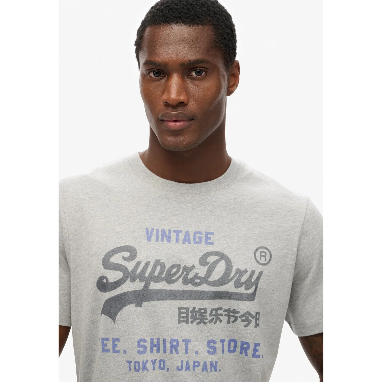 Мужская футболка с круглым вырезом Superdry, College Grey Marl — фото 3