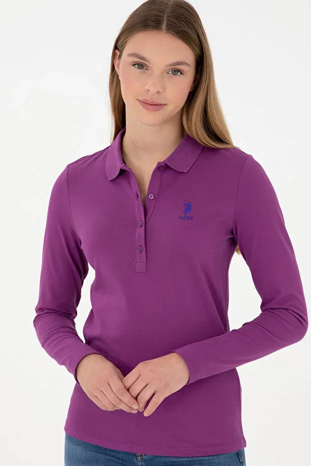 Женские свитшот с поло-воротником U.S. Polo Assn., Violet — фото 3