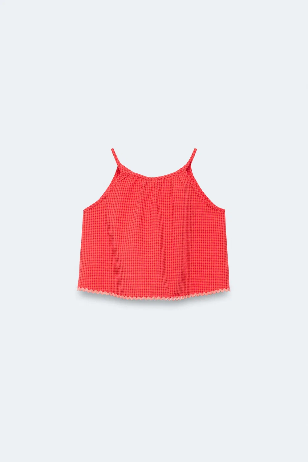 2-14 лет / Рубашка в клетку с волнистым краем, ограниченная серия ZARA, Red/Orange — фото 2