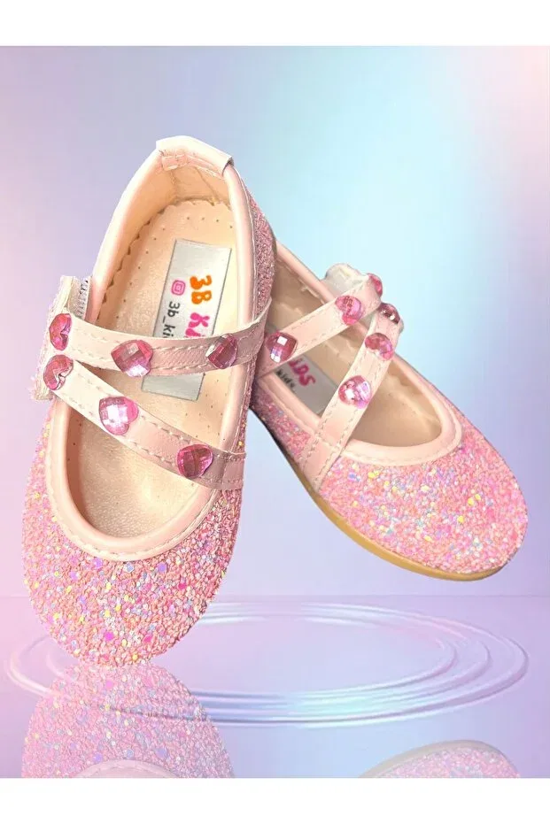 Детские балетки для девочек с принтом 3B Kids, Pink