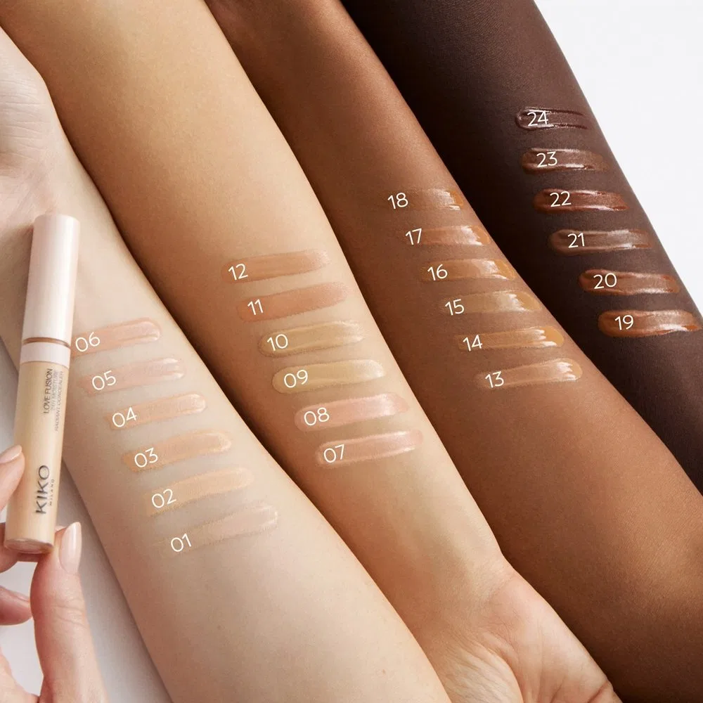 Консилер для лица с кисточкой, 8 мл, Natural Beige, Love Fusion 24H Moisture Radiant Concealer, KIKO Milano — фото 3