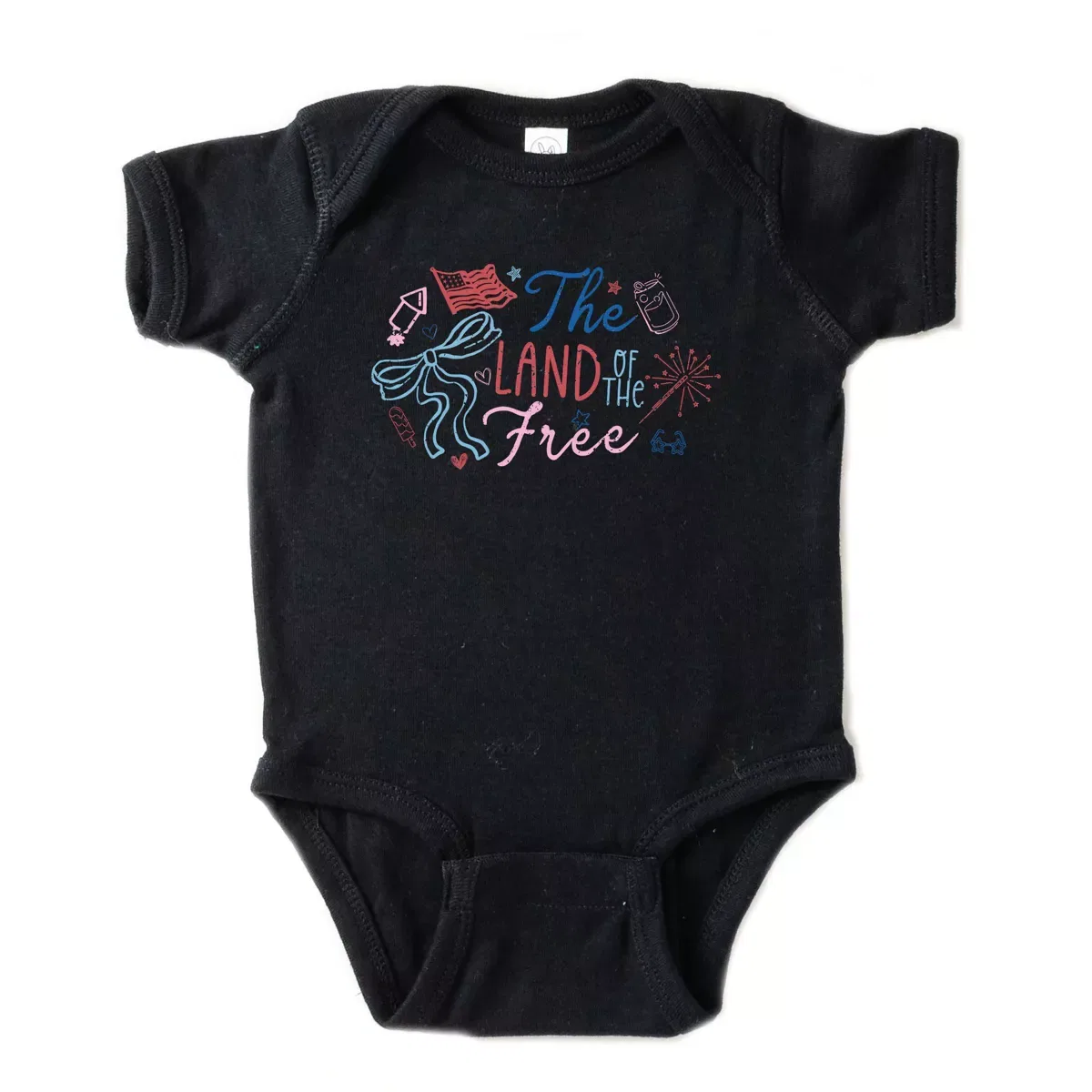 Детский боди для мальчиков с коротким рукавом The Land Of The Free Coquette The Juniper Shop, Black