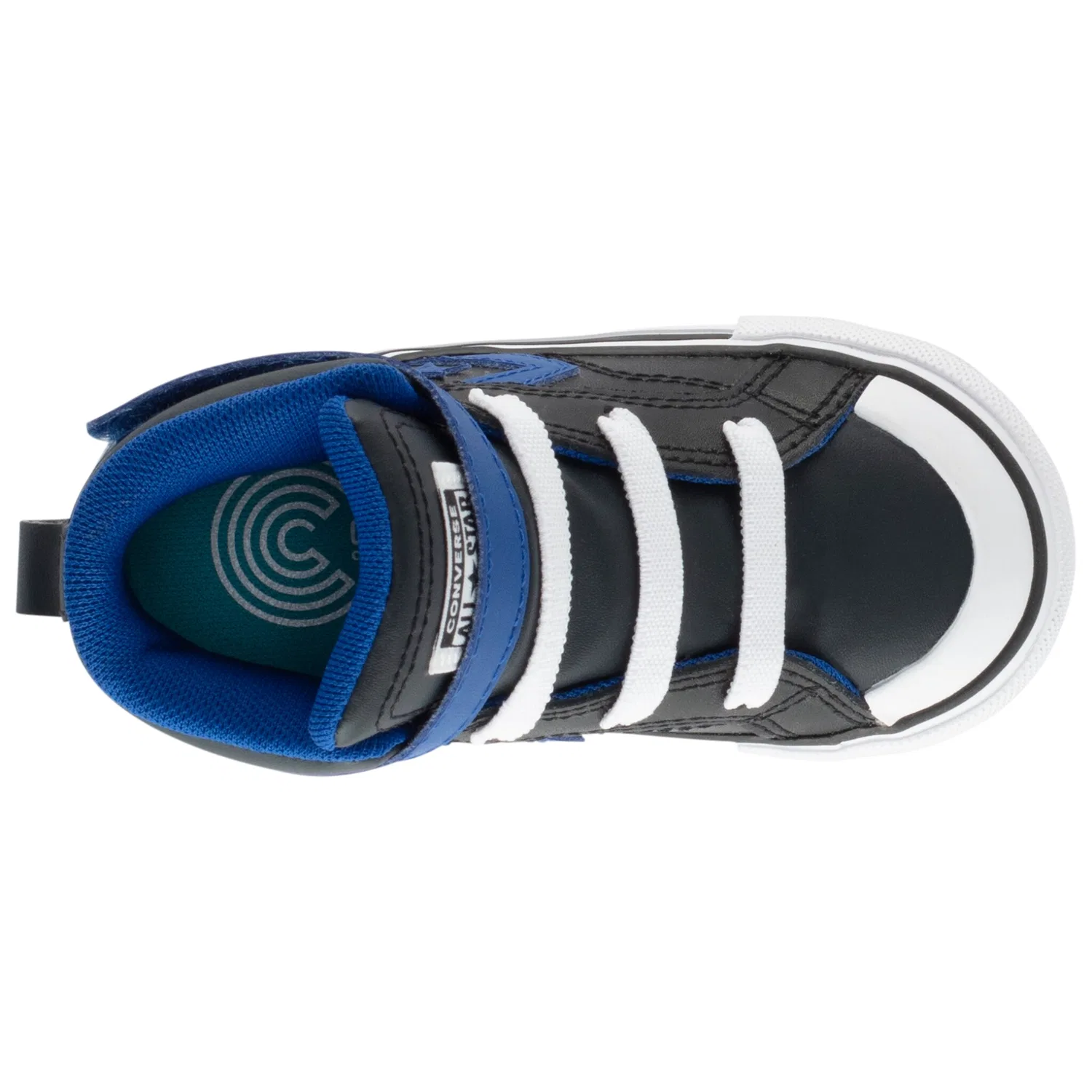 Детские кеды на шнуровке Converse, Black/Blue/White — фото 4