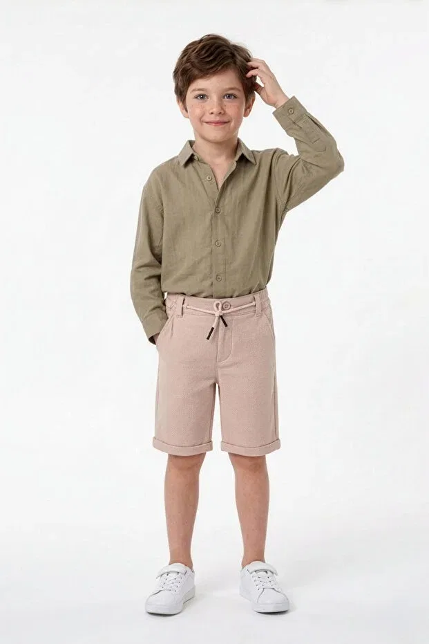 Детские шорты для мальчиков с двойной штаниной Fulla Moda, Beige — фото 2