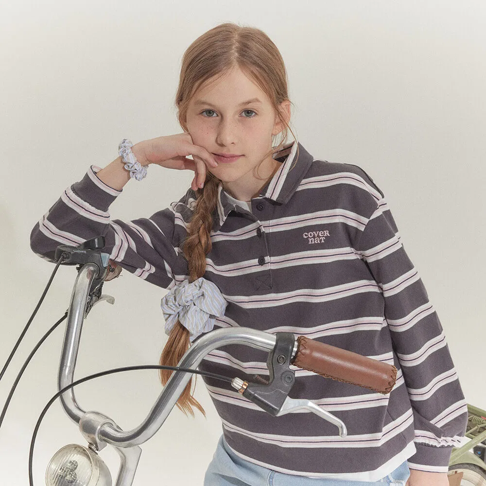 Детская футболка-поло Cozy Line угольного цвета от Covernat Kids
