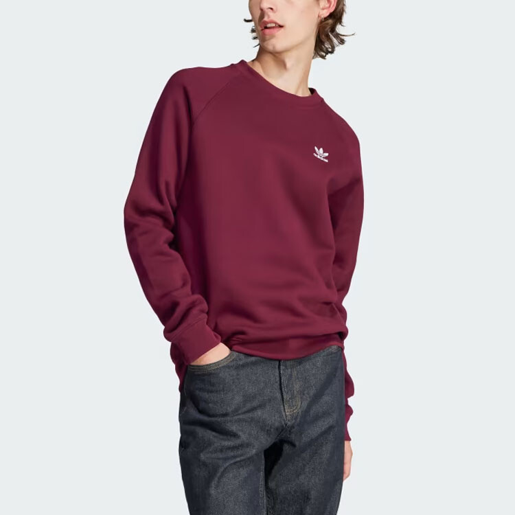 Толстовка с трилистником мужская бордовая Adidas Originals, цвет Burgundy — фото 2