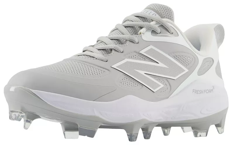 Женские формованные бутсы для софтбола New Balance Fresh Foam X VELO v4, серый/белый — фото 4