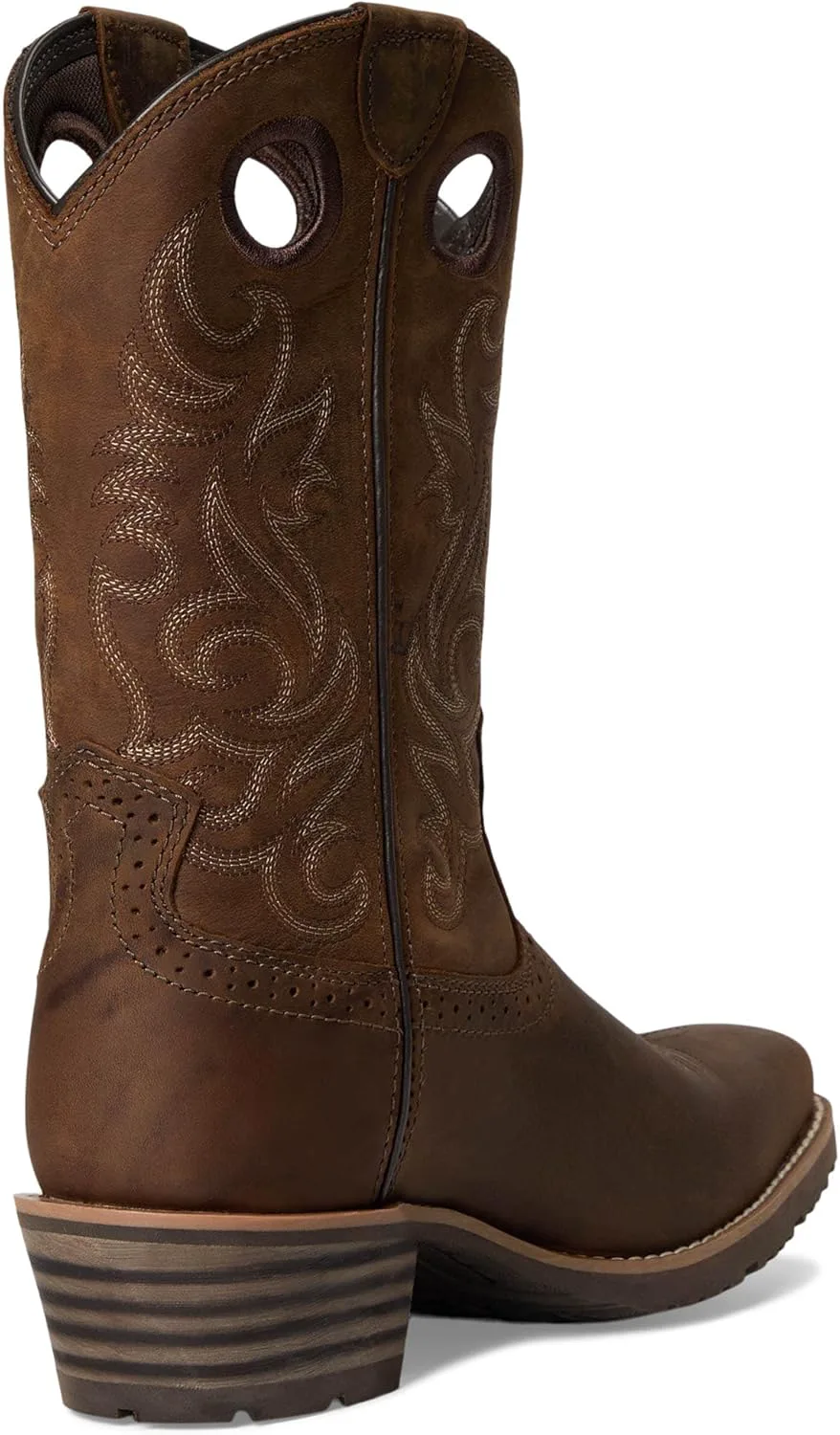 Мужские ковбойские сапоги ARIAT Hybrid Roughstock с квадратным носком, коричневый — фото 4