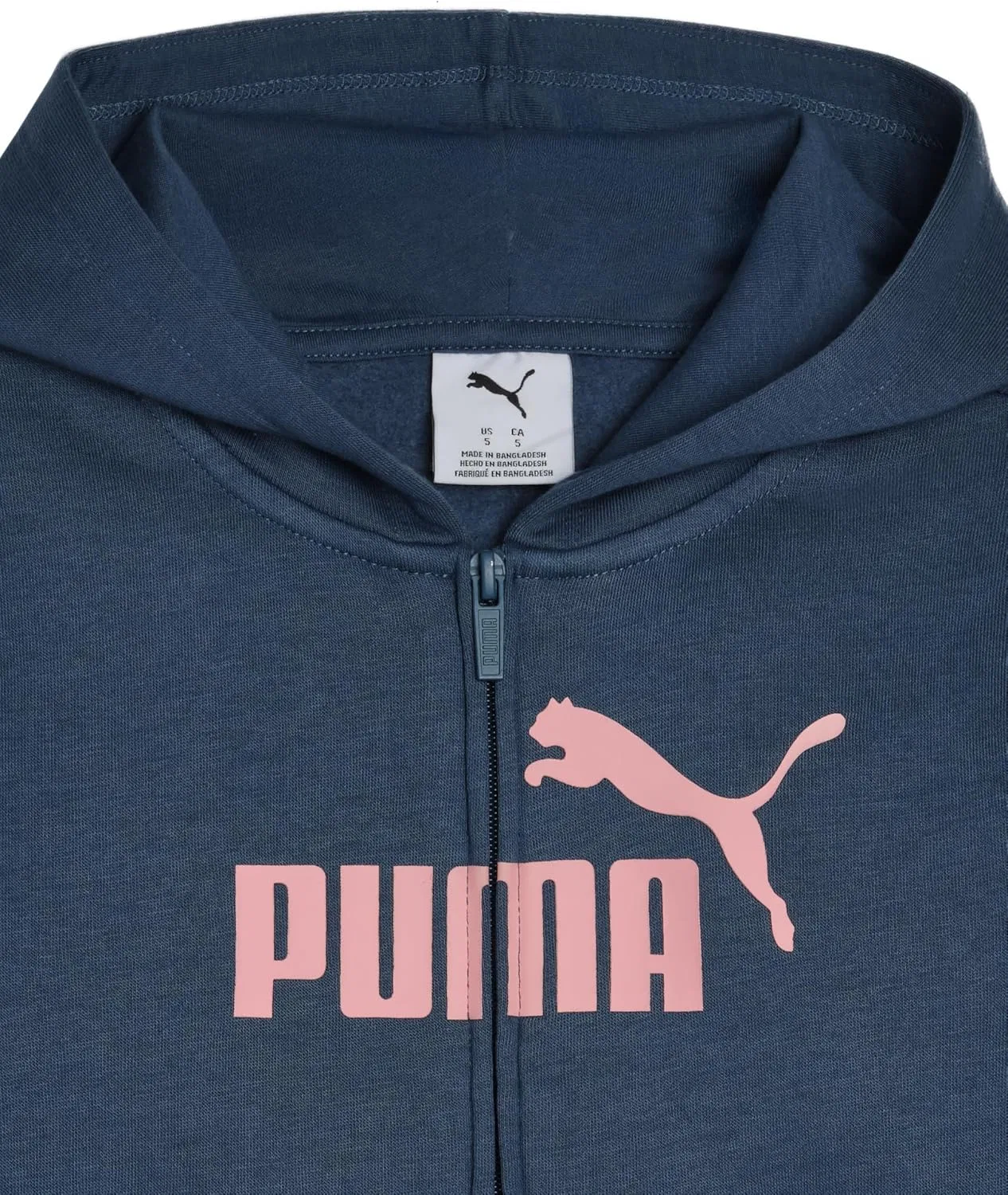 Детская худи на молнии PUMA Core Logo, Dark Indigo — фото 3