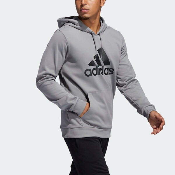 Толстовка Men's adidas Large Logo Basketball Sports Gray, серый — фото 4