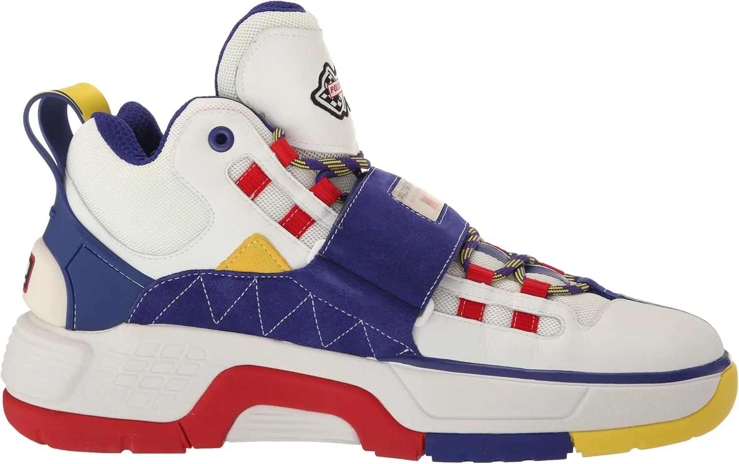 Мужские высокие кроссовки Polo Ralph Lauren Ps100 с многоцветным принтом, белый — фото 3