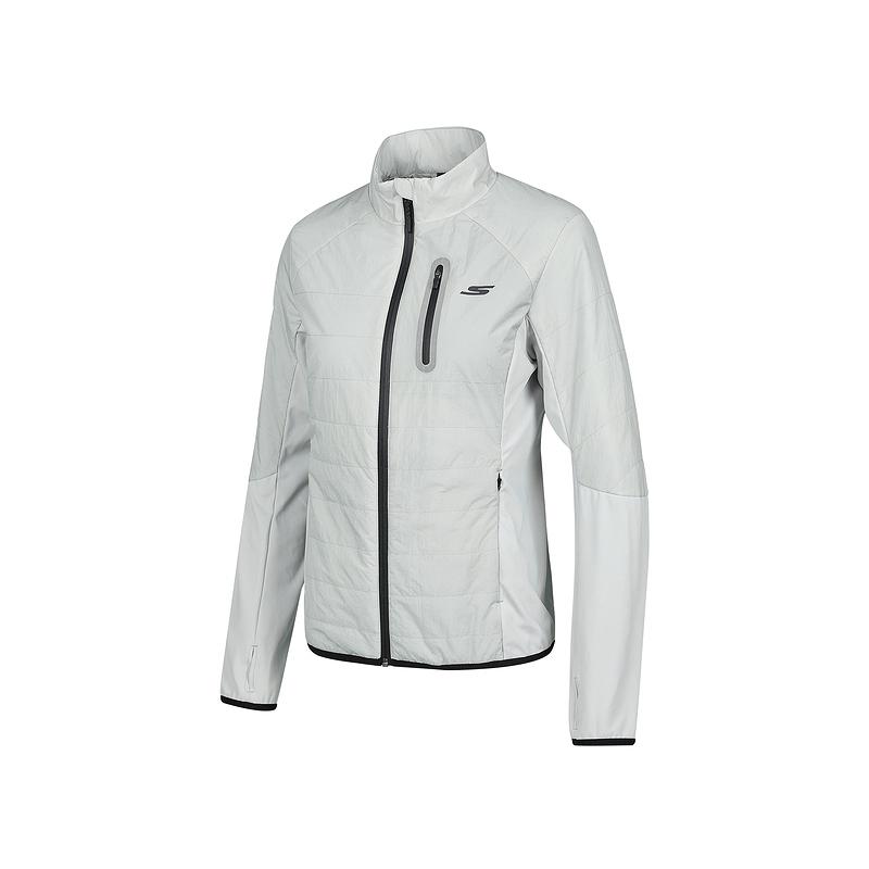 

Skechers Серебристо-бежевая женская куртка-пуховик, Silver Birch White/00C1