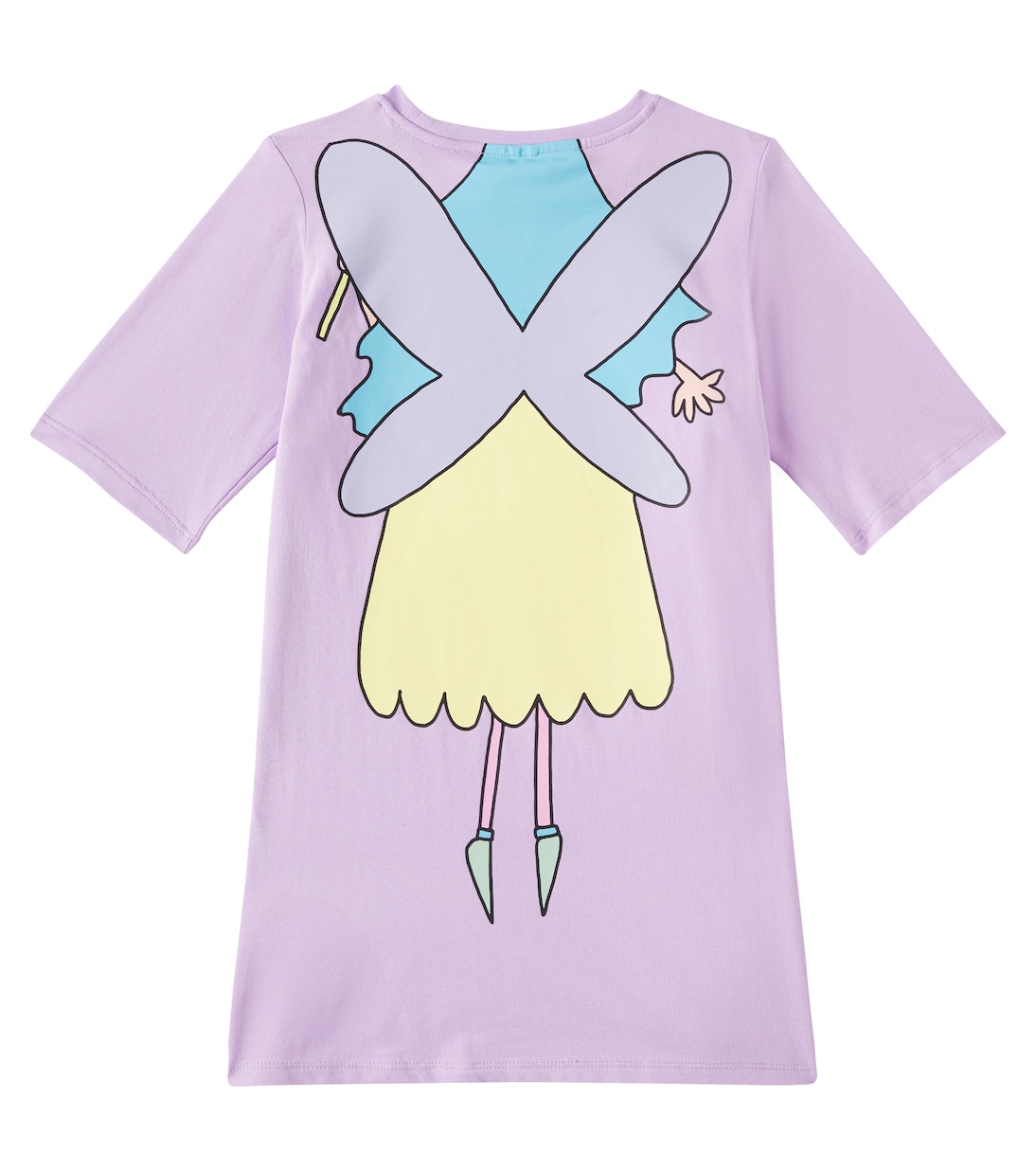 Платье из хлопкового джерси с принтом Stella McCartney Kids, фиолетовый — фото 4