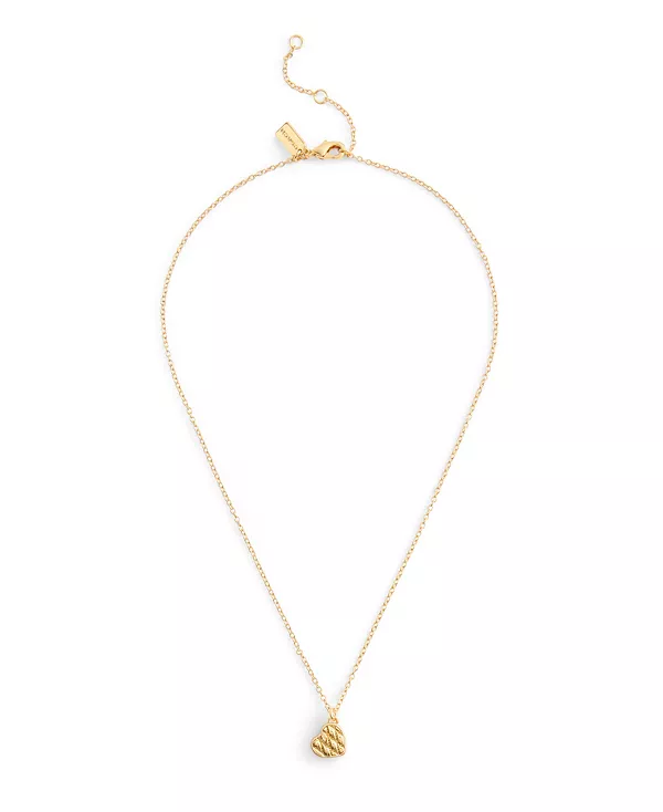 

Фирменное стеганое ожерелье с подвеской в виде сердца Coach, gold