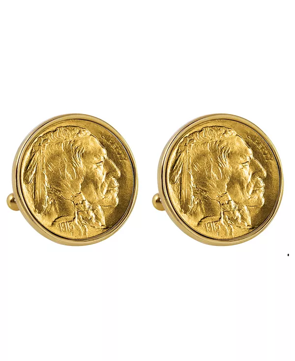 

Запонки-Монеты первого года выпуска 1913 года с золотым покрытием из никеля буйвола American Coin Treasures, gold