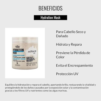 LENDAN Увлажняющая маска для волос Terra Hydration Mask 500 мл для сухих и поврежденных волос Увлажняет и восстанавливает Предотвращает выпадение волос Предотвращает вьющиеся волосы — фото 3