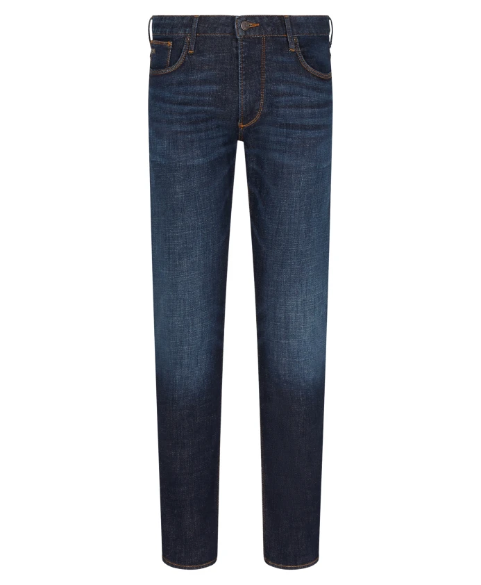 

Джинсы J06 зауженного кроя из выстиранного денима. Emporio Armani, синий