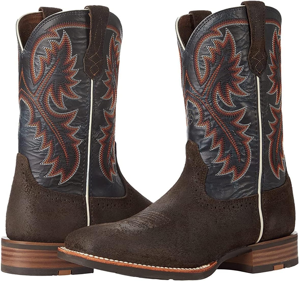 

Мужские классические западные сапоги CTKVbmeoi из цельной кожи, удобные для верховой езды и работы на ранчо, с ручной вышивкой, подходящие для повседневной носки и работы, с прошитой подошвой, прочной подошвой и поддержкой на весь день, коричнев...