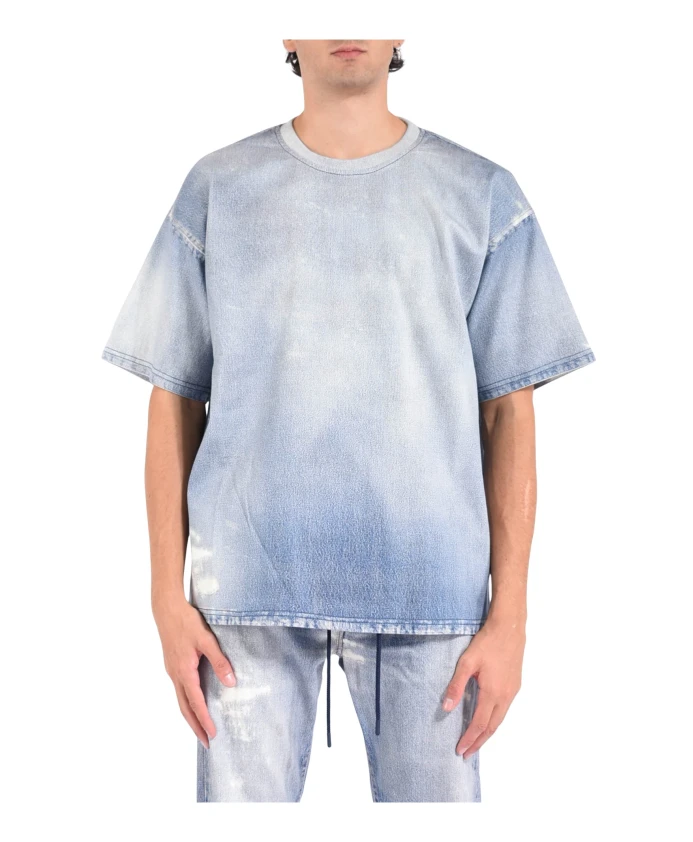 

Футболка с ребристым воротником, имитирующим джинсовую ткань. Diesel, синий