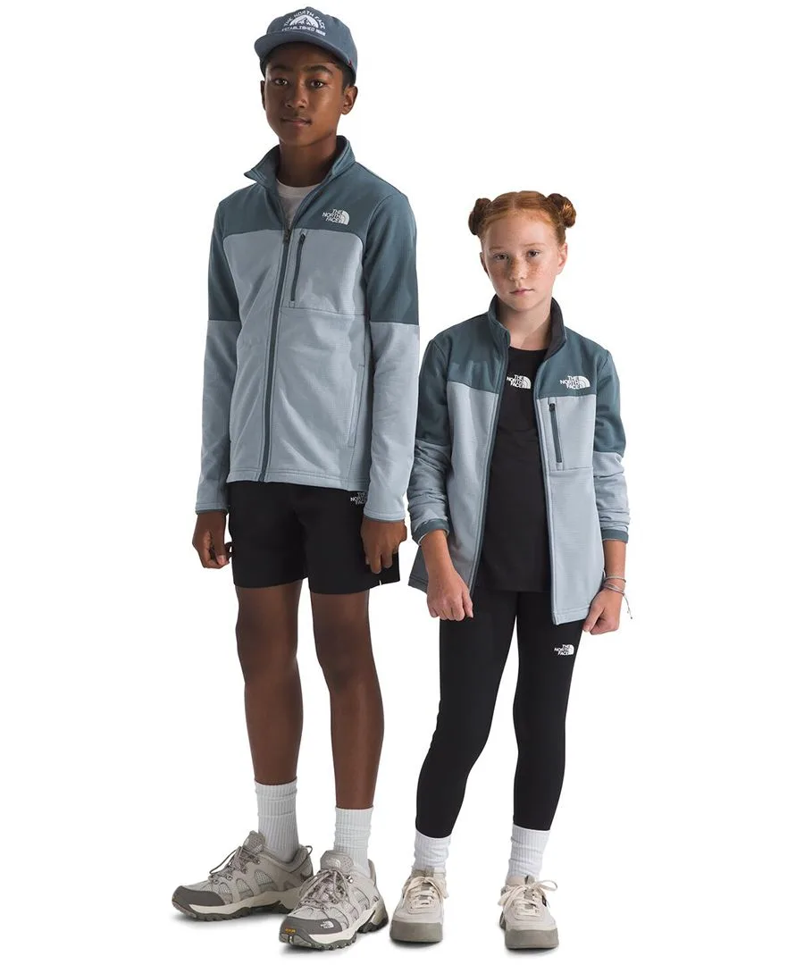 Детская куртка 7-20 лет, воротник-стойка, на молнии The North Face, светлый-серый