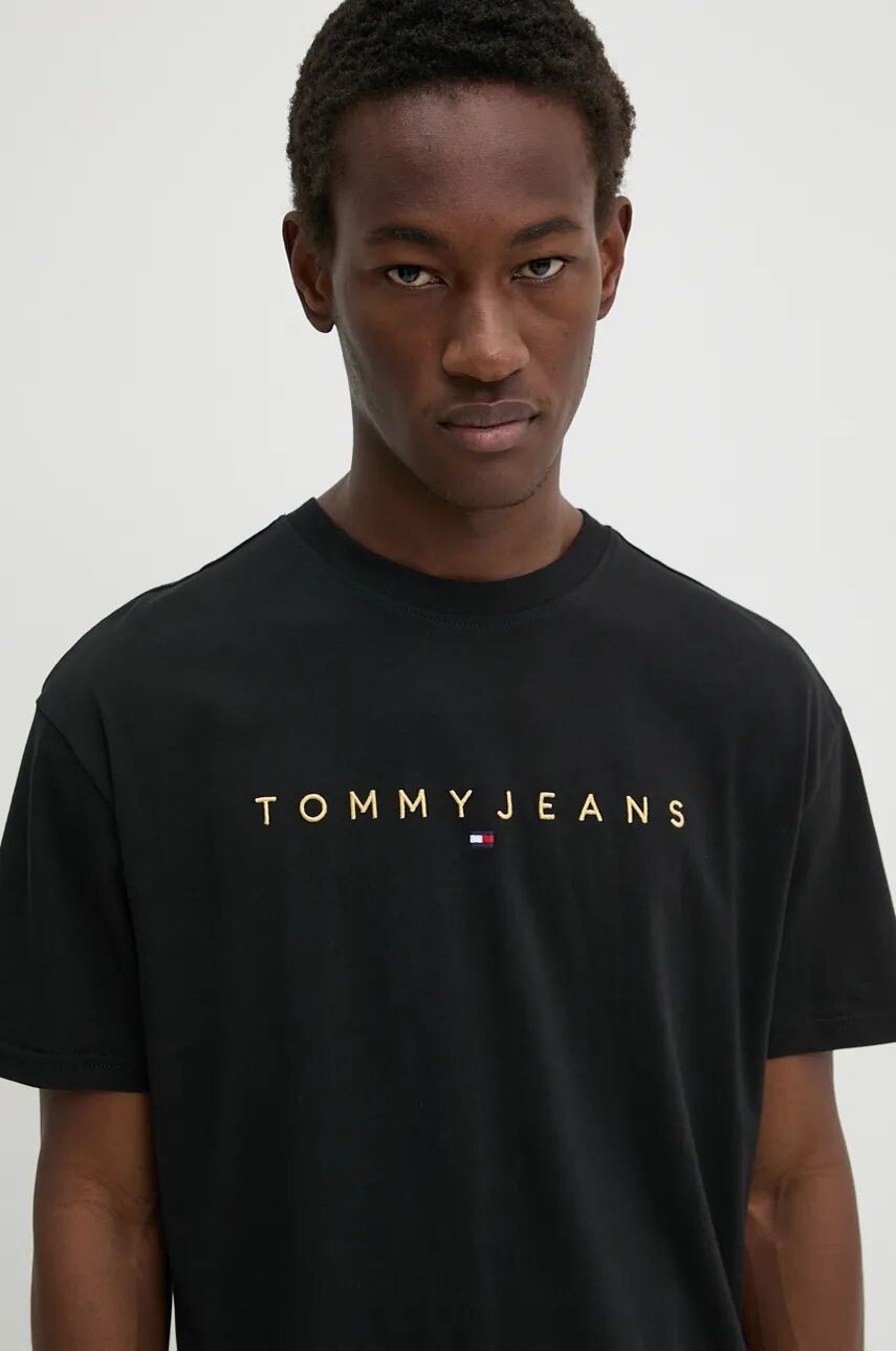 

Хлопковая футболка Tommy Jeans, черный