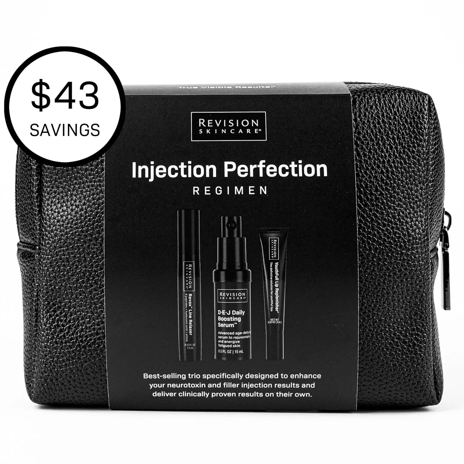 Revision Skincare Injection Perfection Regimen, усиливает эффект нейротоксинов и филлеров, уменьшает морщины, повышает упругость и сияние кожи, увлажняет губы, 3-этапный антивозрастной уход Режим идеальной инъекции — фото 2