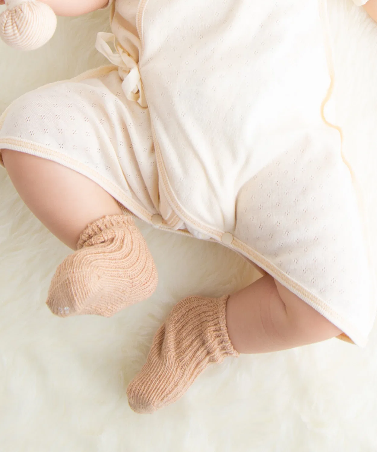 Носки Pompkinsbaby из органического хлопка, короткие, бежевые