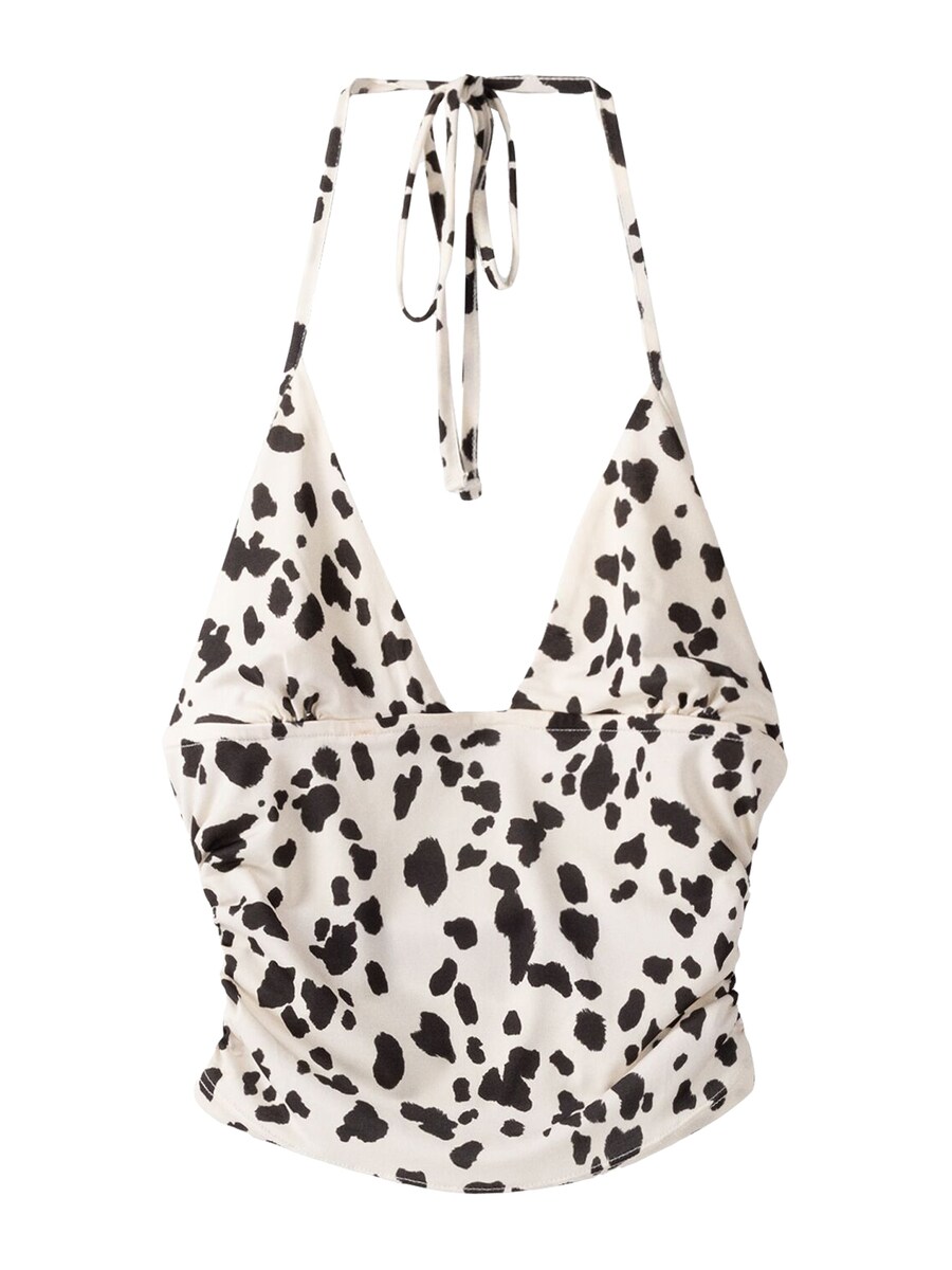 

Топ Bershka, цвет Black/Wool white