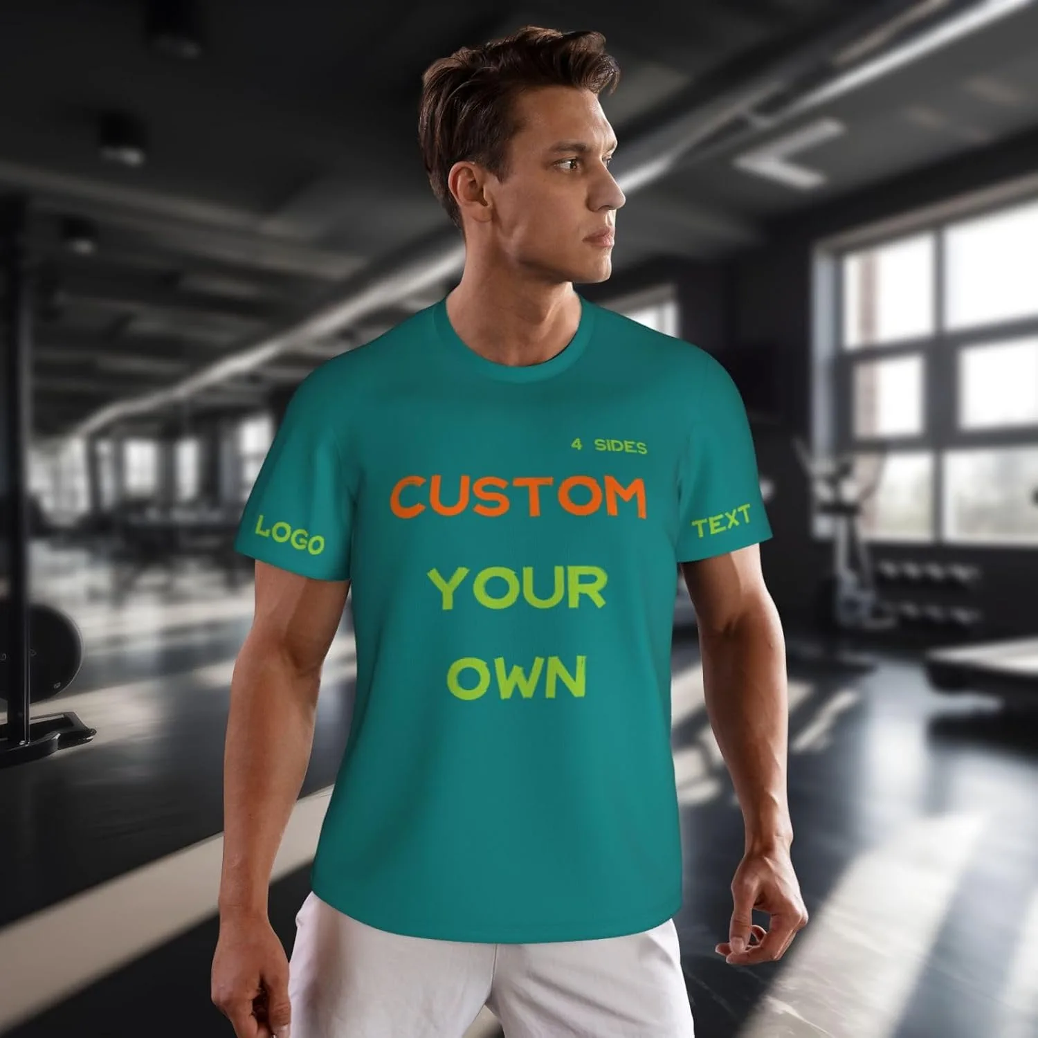 Футболка Custom с принтом на 4 сторонах для мужчин — фото 4