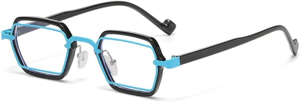 

Ретро-панк солнцезащитные очки для женщин, защита от УФ-излучения UV400, модные прозрачные линзы, оправа для очков с защитой от синего света для мужчин SZVVBKK, C13 Black Blue Clear