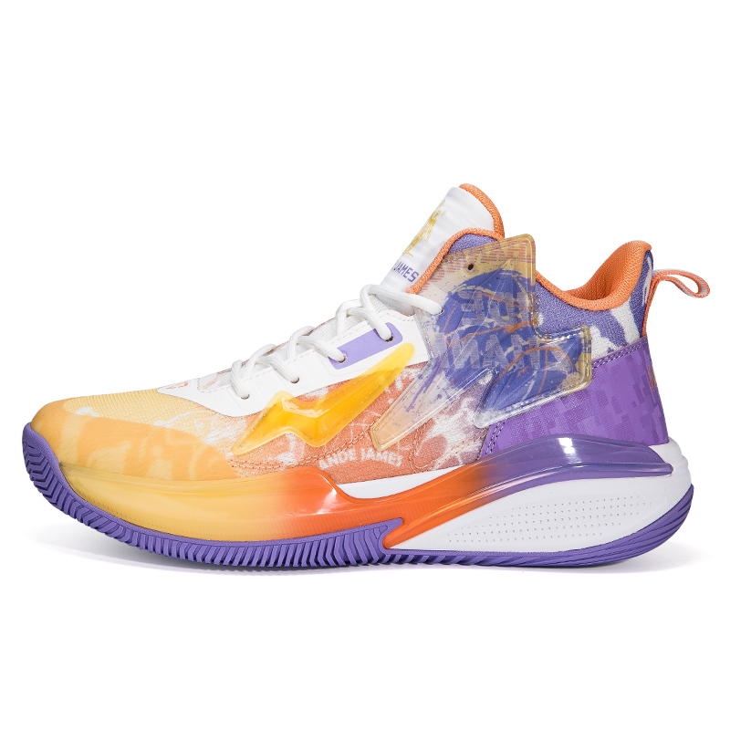 

ANDEZHANMUSI Баскетбольные кроссовки мужские высокие черные фиолетовые/светло-оранжевые желтые/черные серые зеленые - светло-оранжевые желтые, цвет Light Orange Yellow